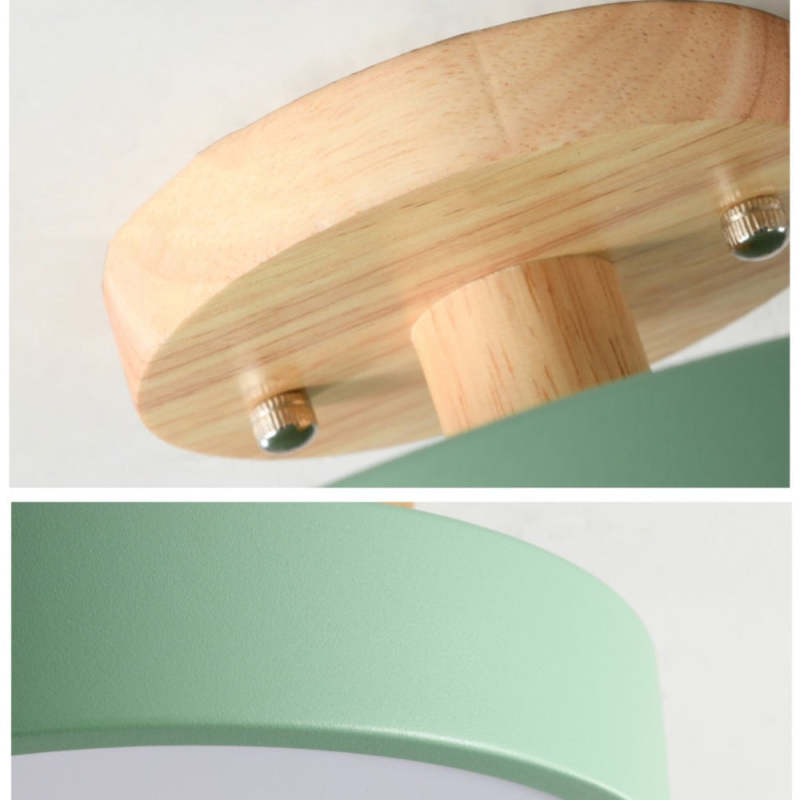 Modern LED Ceiling Lamp Made of Wood