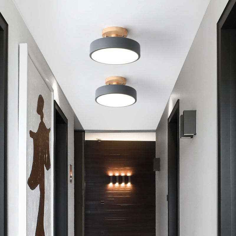 Modern LED Ceiling Lamp Made of Wood