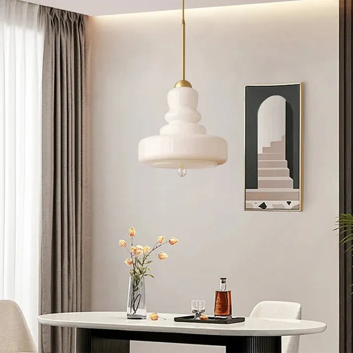 Bauhaus Gourd Glass Pendant Lamp | E27 Ceiling Light | Glass & Brass or Iron | Modern Decorative Lighting | Adjustable Hanging