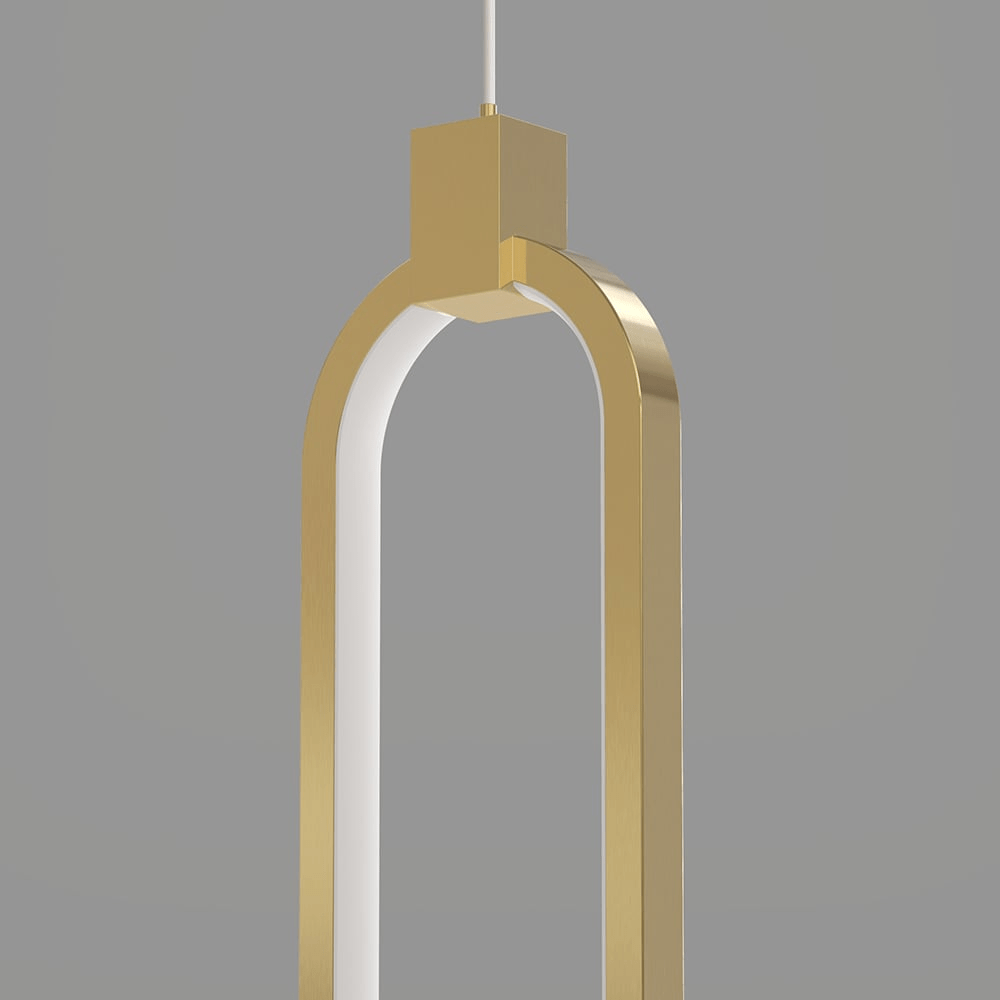2-Light Circle Pendant Lamp | Gold Brass Finish | Modern LED Ceiling Light | Dining Living Room Entryway