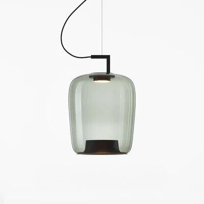 Scandinavian Modern Kitchen Pendant Lamp with Glass Globe | E27 LED Ceiling Light | Iron & Glass Stone | Dining Table Hanging Light