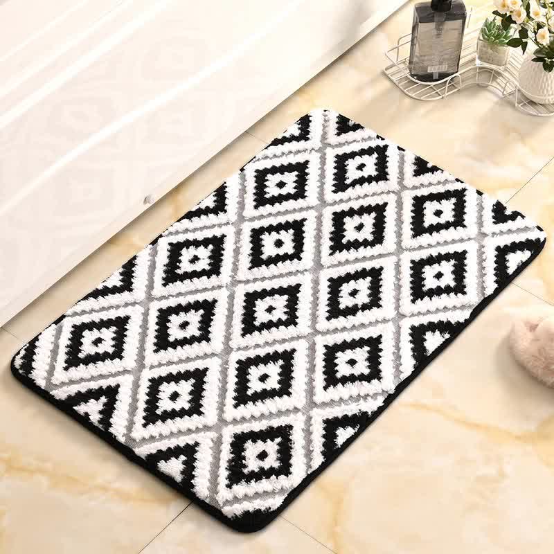 Diamond Lattice Soft Non-Slip Bath Mat | Memory Foam Absorbent Bathroom Rug | Plush Polyester Floor Mat for Bathroom & Entryway