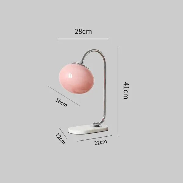 Marshmallow Metal and Glass Table Lamp