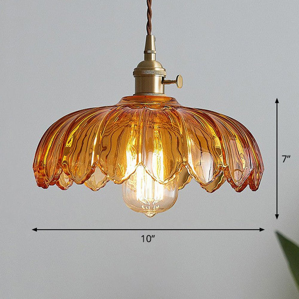 Vintage Glass Flower Pendant Lamp