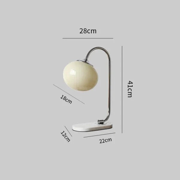 Marshmallow Metal and Glass Table Lamp