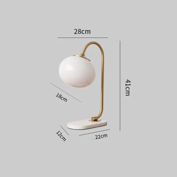 Marshmallow Metal and Glass Table Lamp