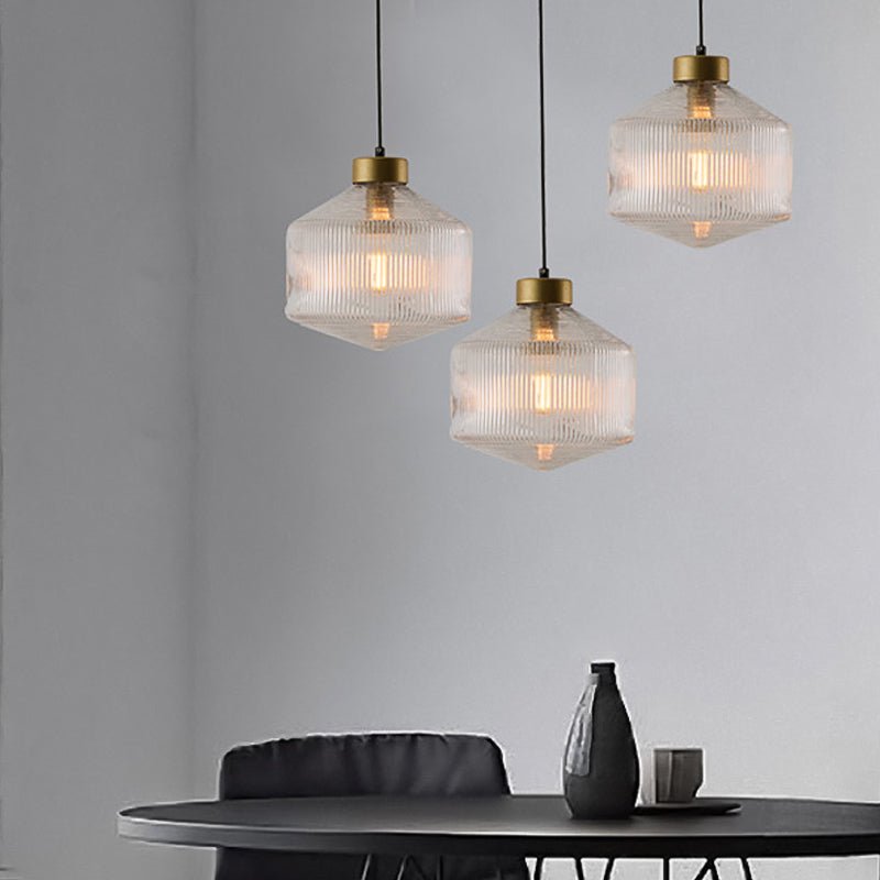 Modern Drum Pendant Lamp Glass Ceiling Light | E26/E27 Socket Hanging Fixture | Minimalist Indoor Lighting Ø25cm