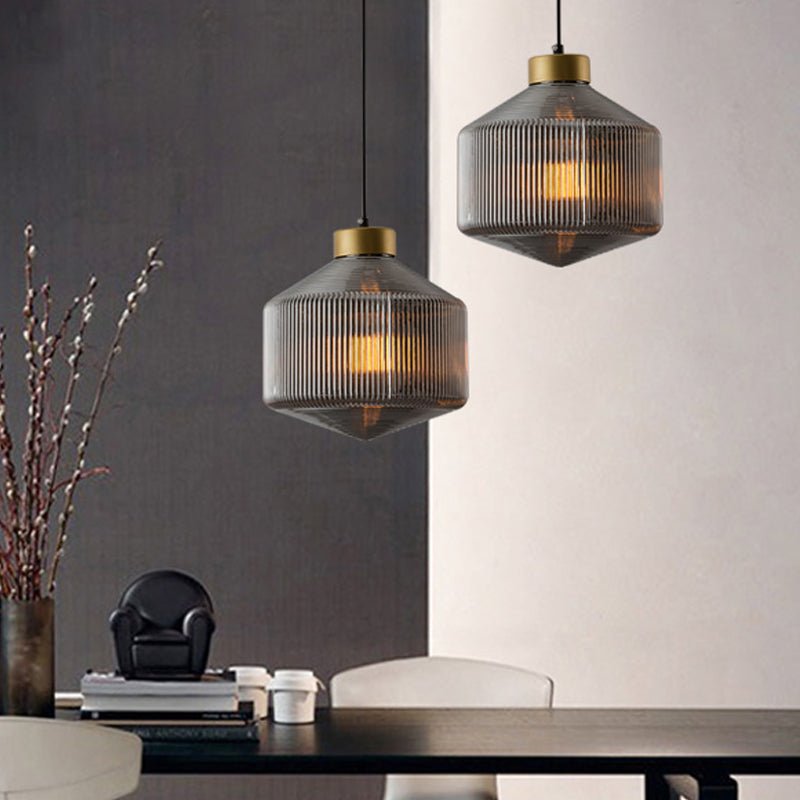 Modern Drum Pendant Lamp Glass Ceiling Light | E26/E27 Socket Hanging Fixture | Minimalist Indoor Lighting Ø25cm