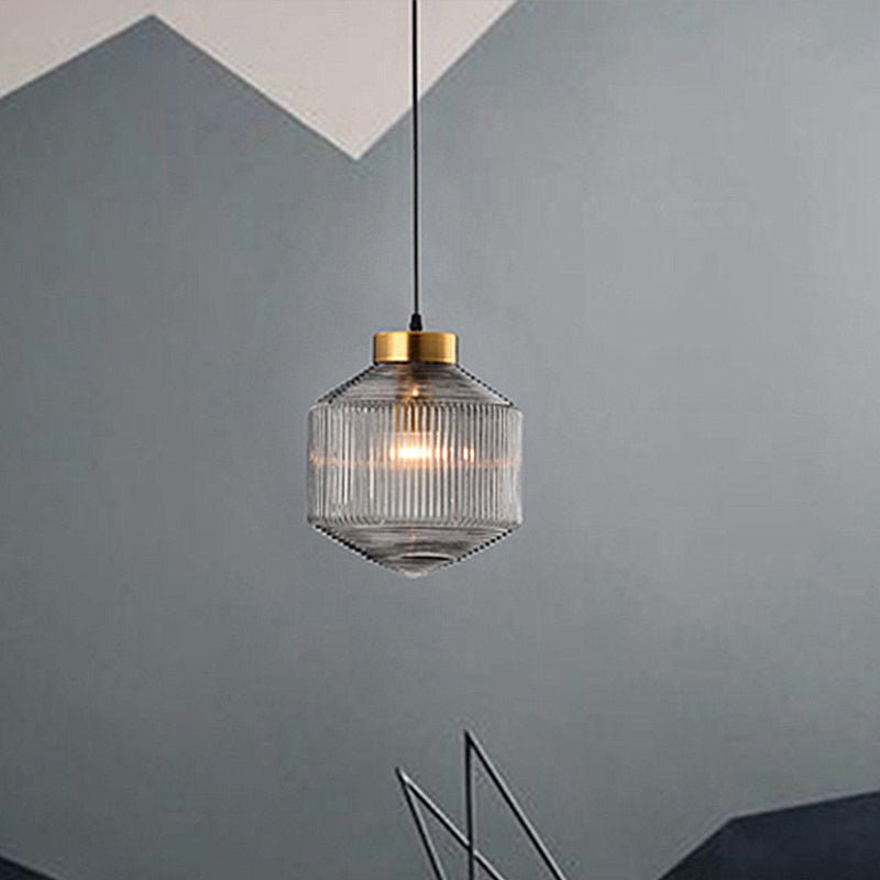 Modern Drum Pendant Lamp Glass Ceiling Light | E26/E27 Socket Hanging Fixture | Minimalist Indoor Lighting Ø25cm
