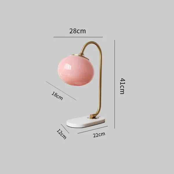 Marshmallow Metal and Glass Table Lamp