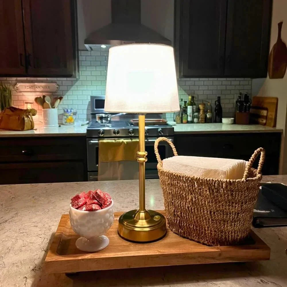 LED Retro Fabric Wireless Table Lamp