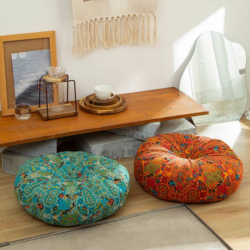 Ownkoti Bohemian Chair Pad Floor Cushion | Soft Cotton Seat Pillow | Comfortable Floor & Chair Cushion for Home and Office