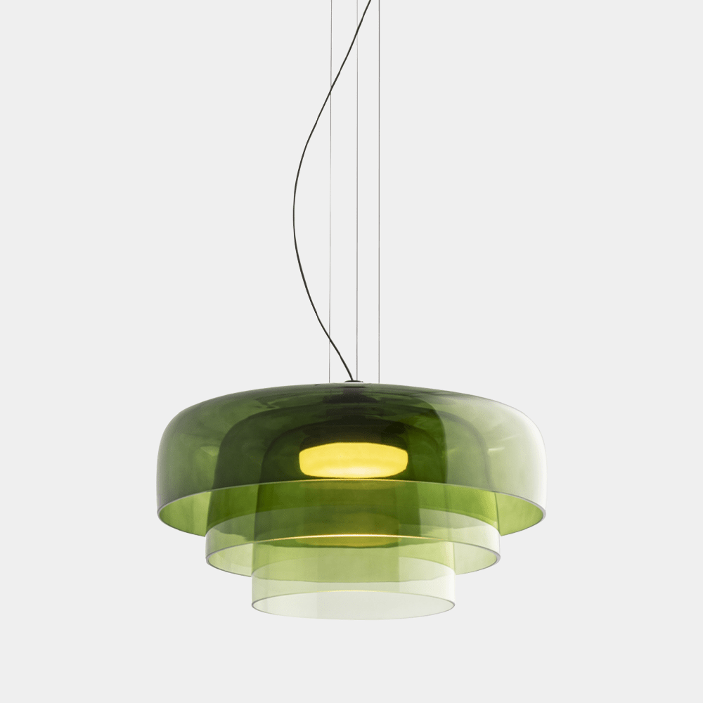 Hanging lamp made of Norwegian glass