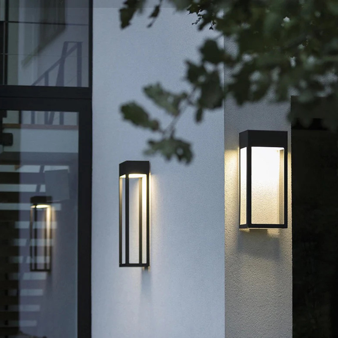 Solar LED Outdoor Wall Lamp for Garden & Terrace | IP65 Waterproof Black Stainless Steel Design | Warm White Outdoor Lighting | Modern Exterior Wall Light
