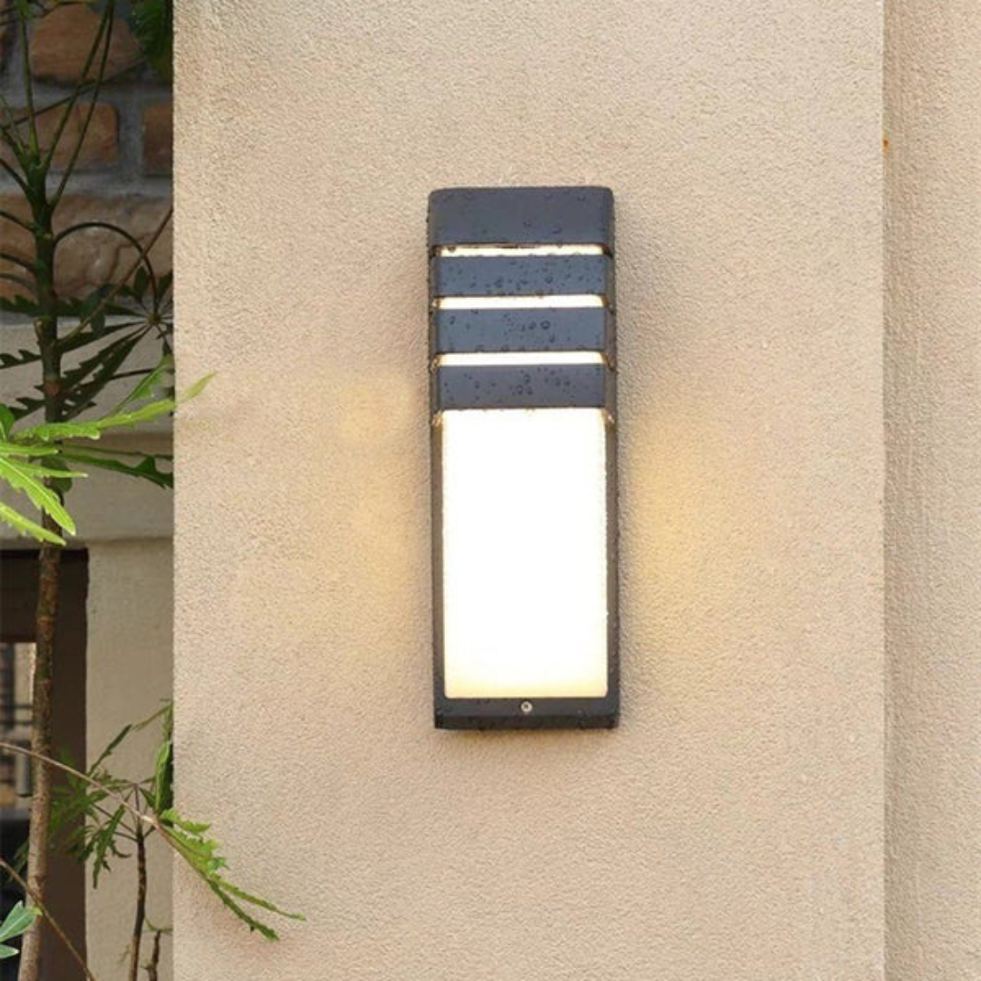 Zymor Outdoor Wall Lamp with Motion Sensor | LED IP65 Waterproof Security Light | Modern Black