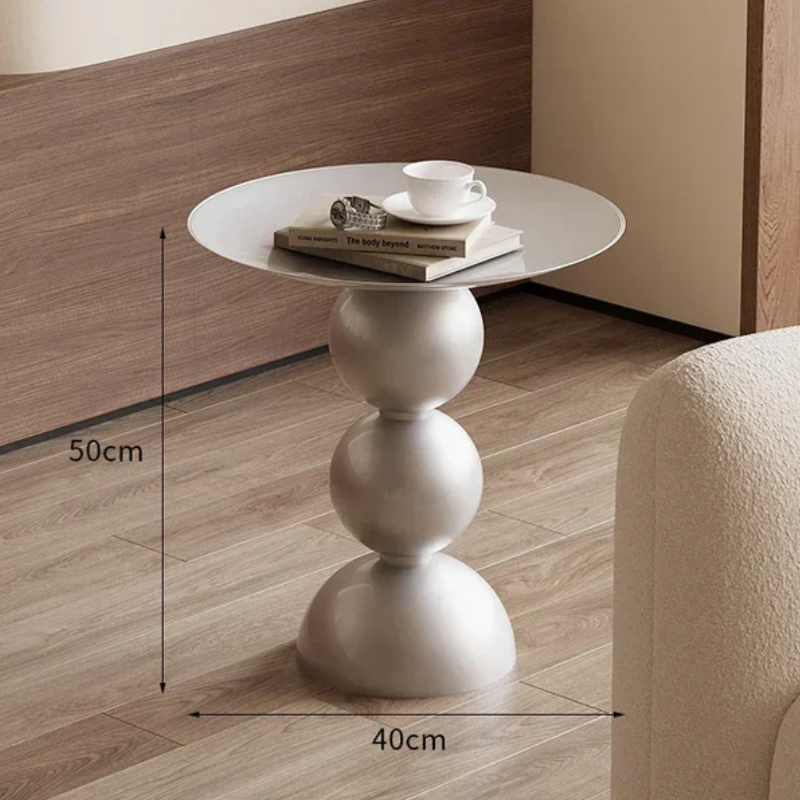 Zanverro Retro Round Side Table | Black Iron Luxury Accent Table | Sofa & Bedroom Nightstand Table
