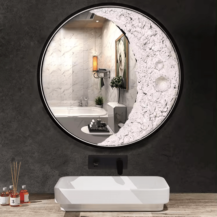 3D Moon Wall Lamp | Crescent LED Night Light | Aluminum & Resin Decorative Wall Light | Bedroom Living Room