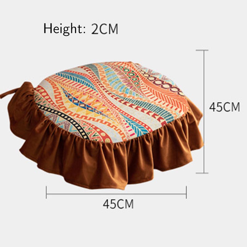 Ownkoti Morocco Style Chair Pad Floor Cushion | Soft Cotton Seat Pillow with Ruffle | Comfortable Floor & Chair Cushion for Home and Office