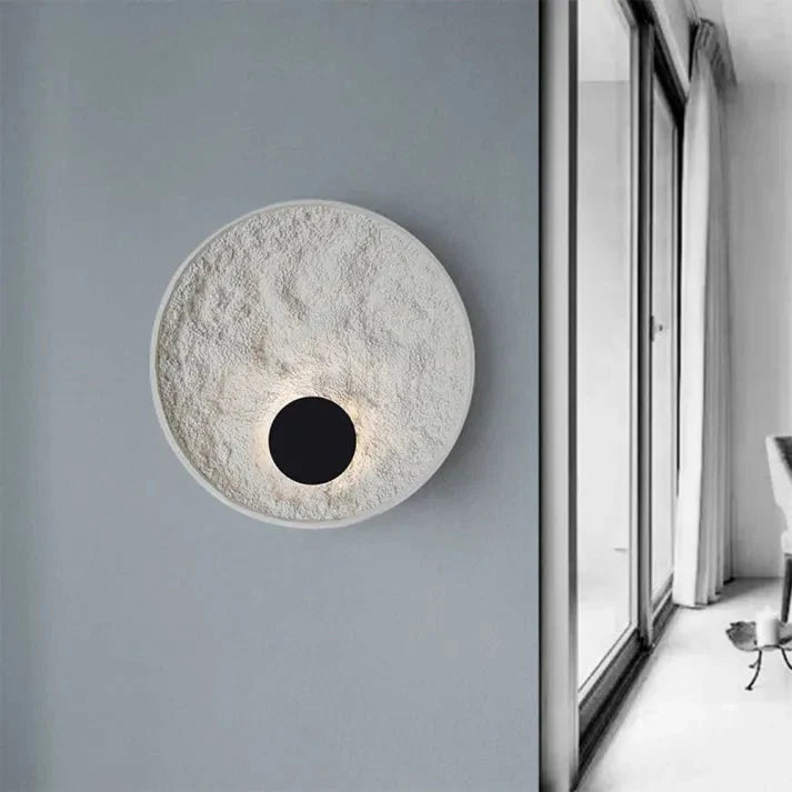 Modern Moon Ball Wall Lamp for Living Room & Bedroom | Soft Ambient LED Lighting | Resin & Iron Construction | 30cm or 50cm Diameter