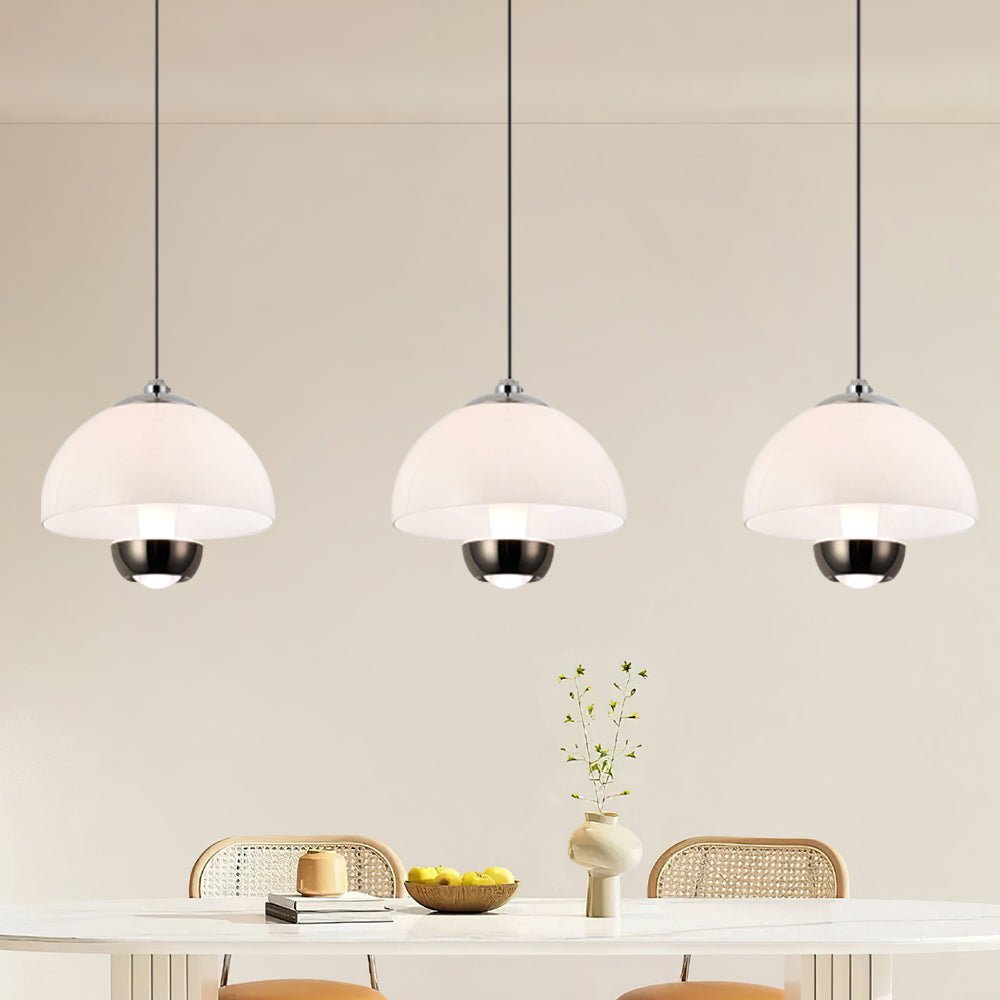 3-Light Nordic Kitchen Pendant | Amber Glass Shades | Adjustable LED Ceiling Light | Modern Dining & Kitchen