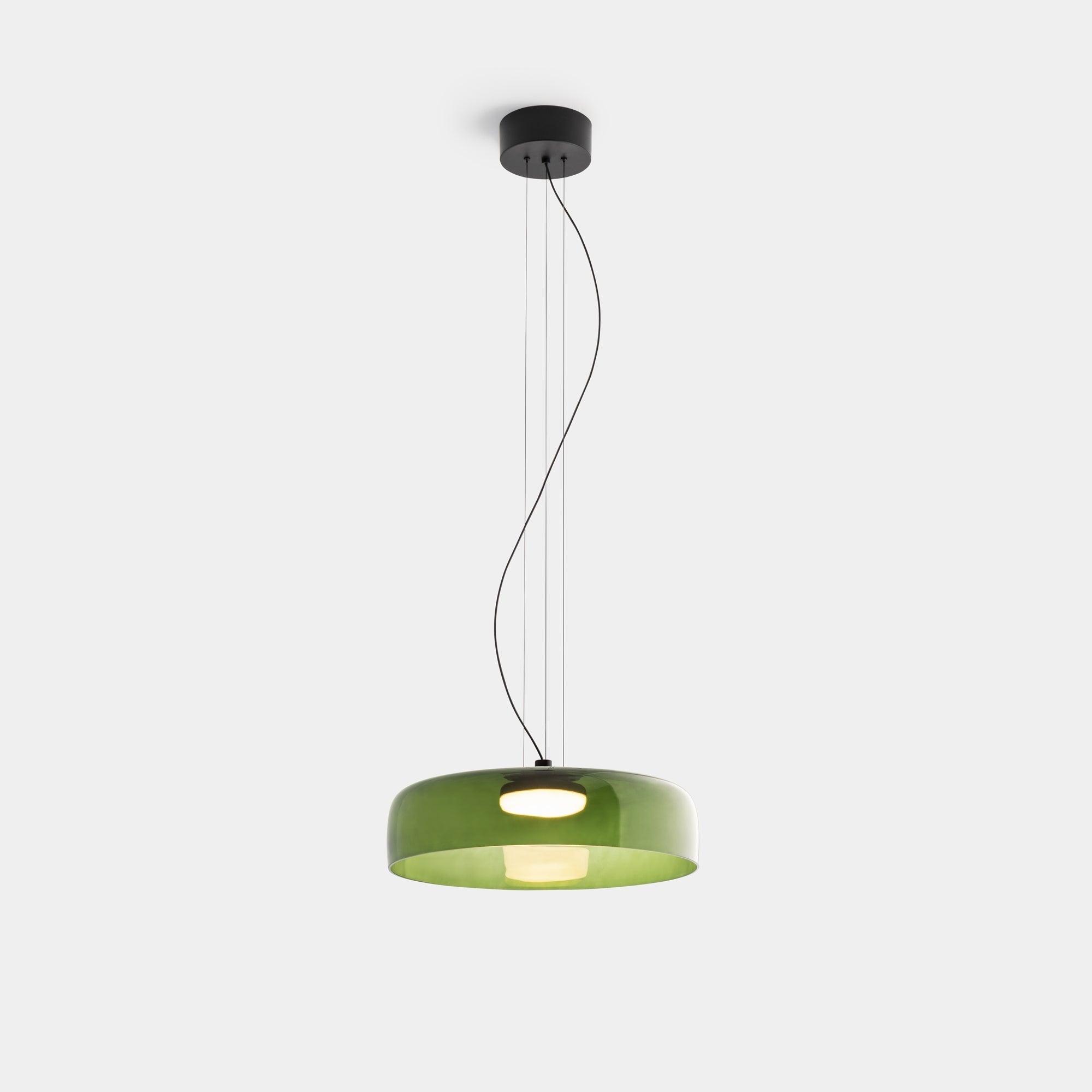 Hanging lamp made of Norwegian glass