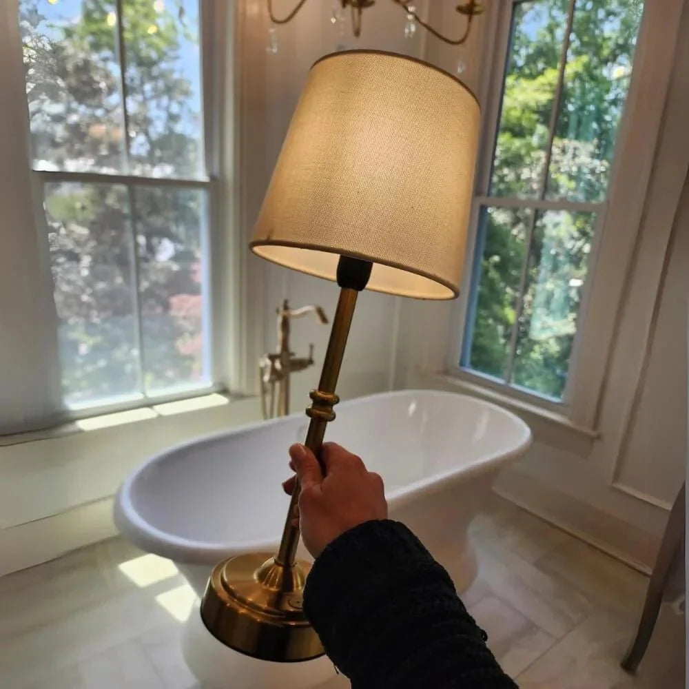 LED Retro Fabric Wireless Table Lamp