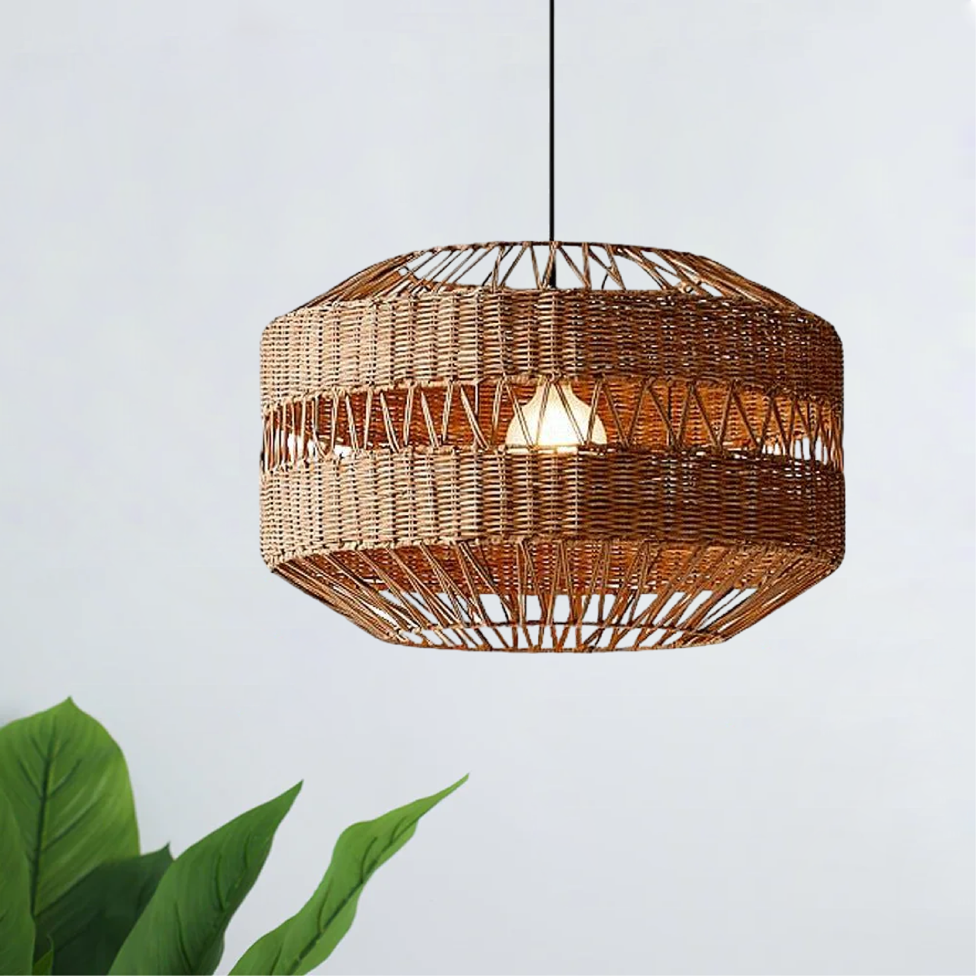 Bmboo™ Luxury Bamboo Pendant Lamp | Organic Natural Rattan Design | 60W Cable-Powered Light for Modern Interiors