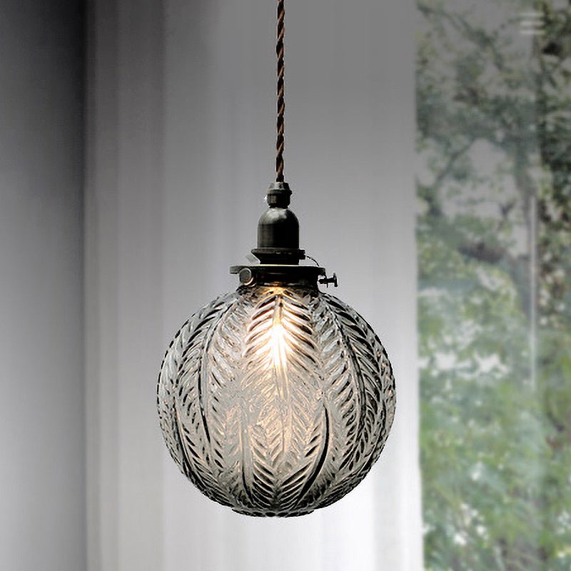 Colonial Globe Pendant Light Vintage Glass Design | E26/E27 Compatible | 110–240V | Dining & Living Room Lighting