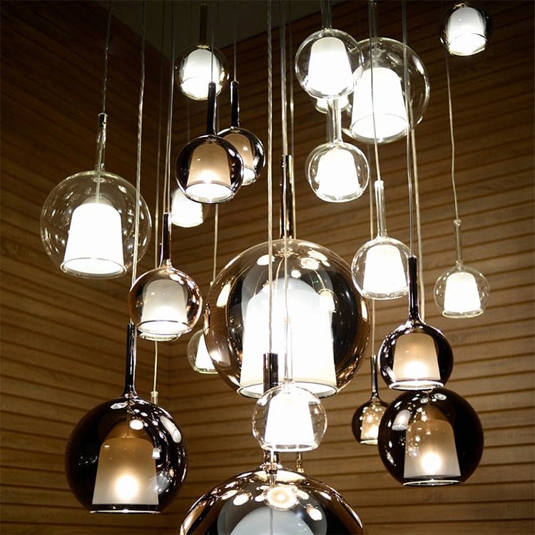 Scandinavian Pendant Lamp for Dining & Living Room | Minimalist Aluminum Glass Design | LED Ceiling Light 15–25cm | Warm Ambient Lighting