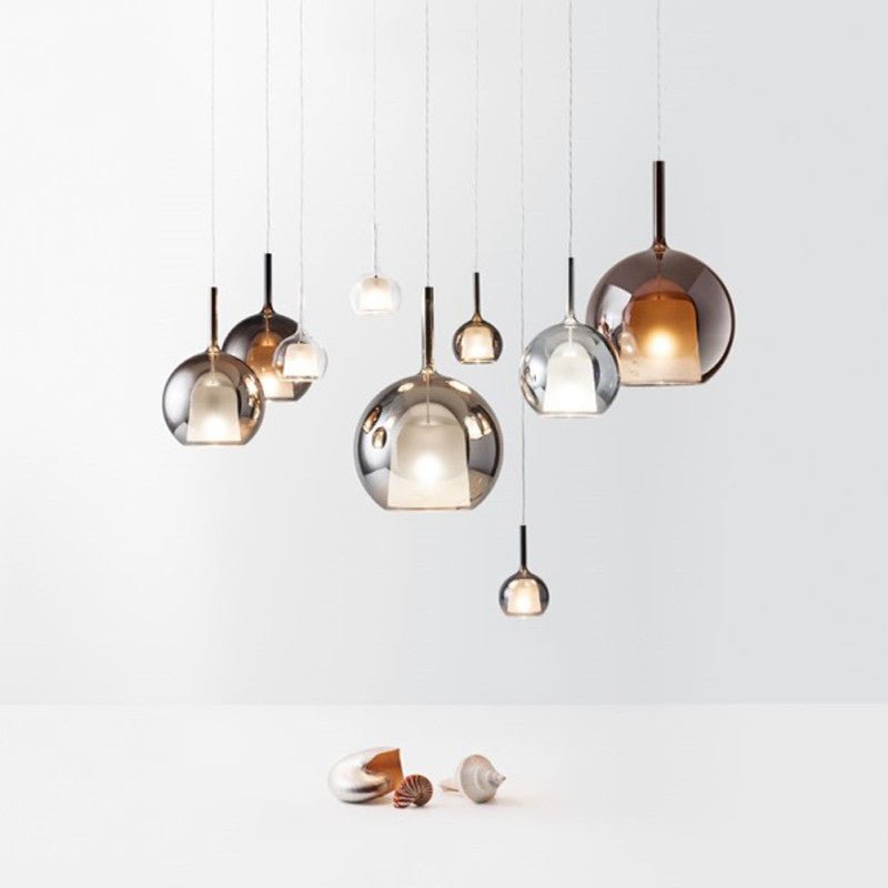 Scandinavian Pendant Lamp for Dining & Living Room | Minimalist Aluminum Glass Design | LED Ceiling Light 15–25cm | Warm Ambient Lighting
