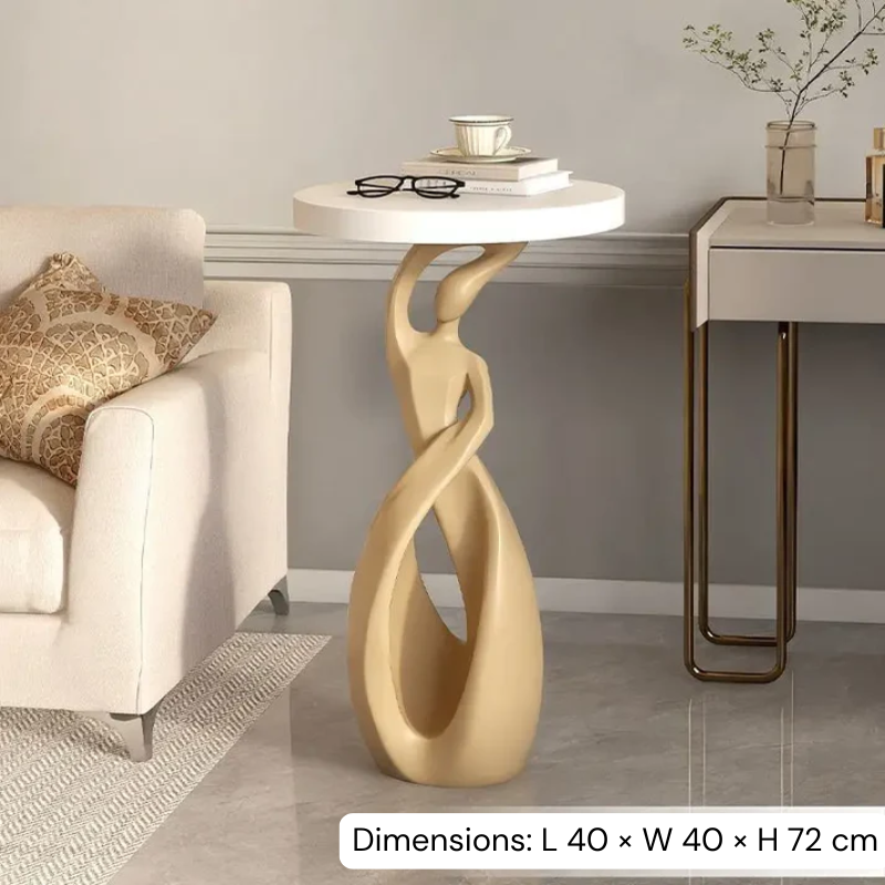 Orviano Luxury Side Table | Modern Resin Accent Table | Elegant Sofa & Bedroom Corner Table