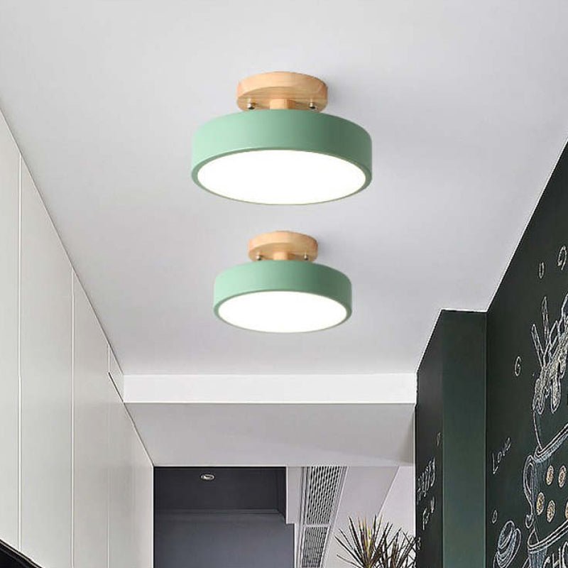Modern LED Ceiling Lamp Made of Wood
