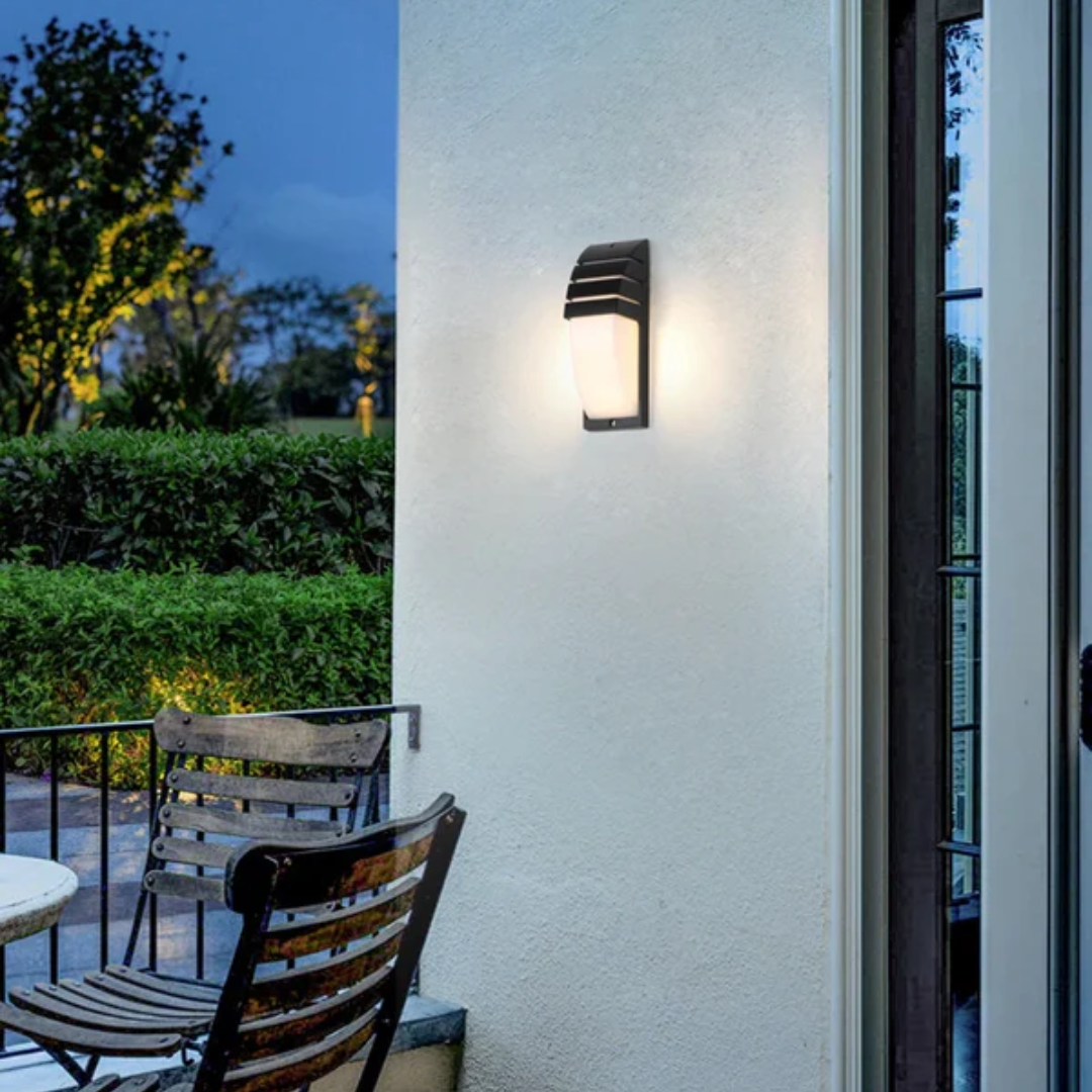 Zymor Outdoor Wall Lamp with Motion Sensor | LED IP65 Waterproof Security Light | Modern Black