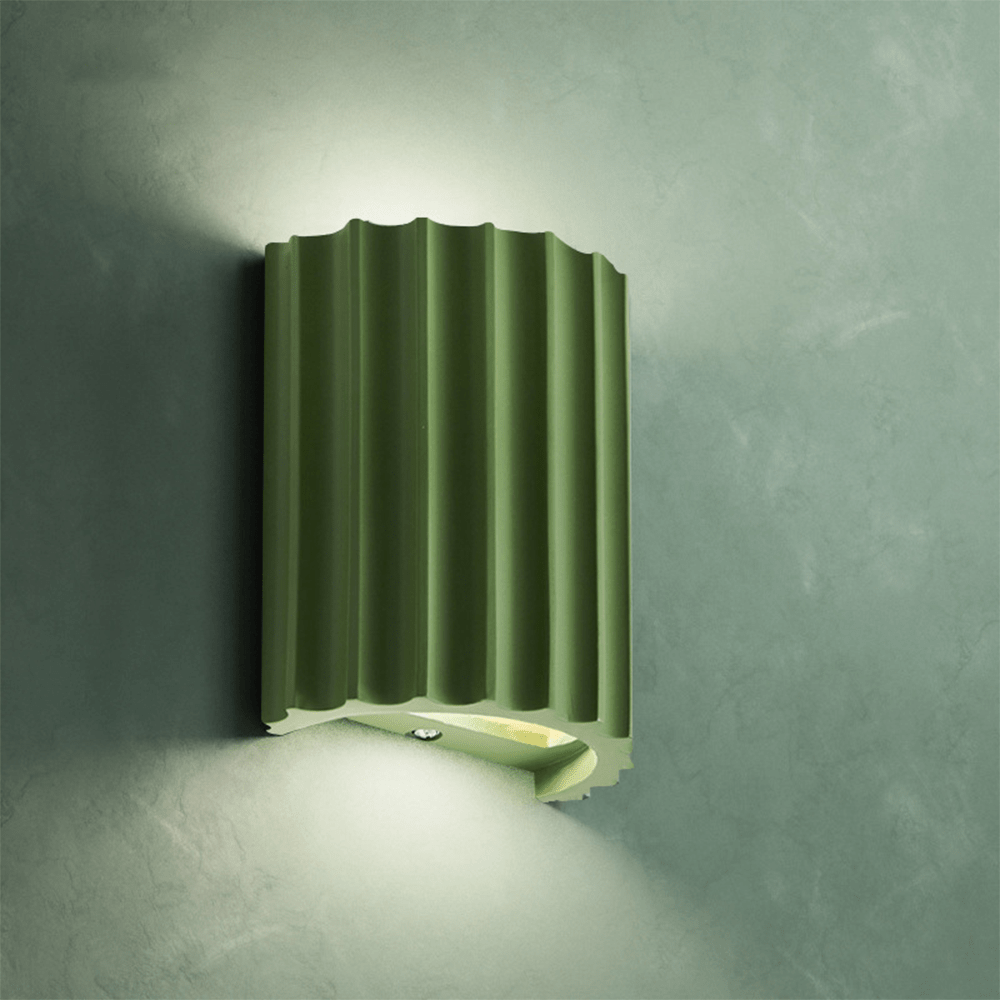Modern Half-Round Resin Wall Lamp for Living Room | Up & Down Lighting | G9 Dual Light Fixture | Contemporary Indoor Wall Sconce