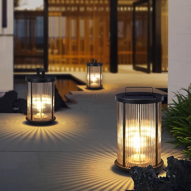Crystal Glass Outdoor Lamp Retro Solar Garden Light | Waterproof LED | Stainless Steel | Lawn & Patio Lighting
