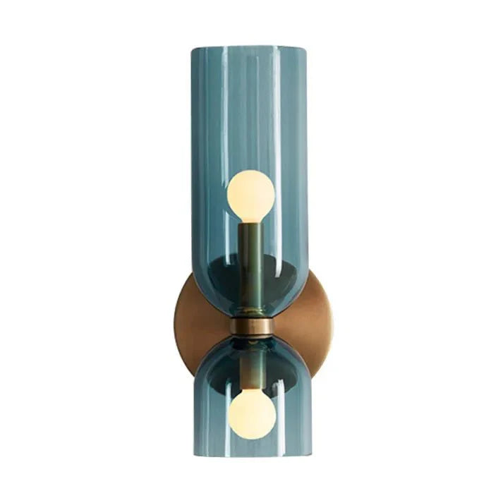 Double Head Glass Wall Lamp LED Sconce | E12 Bulb Base | Glass & Iron | Modern Indoor Lighting