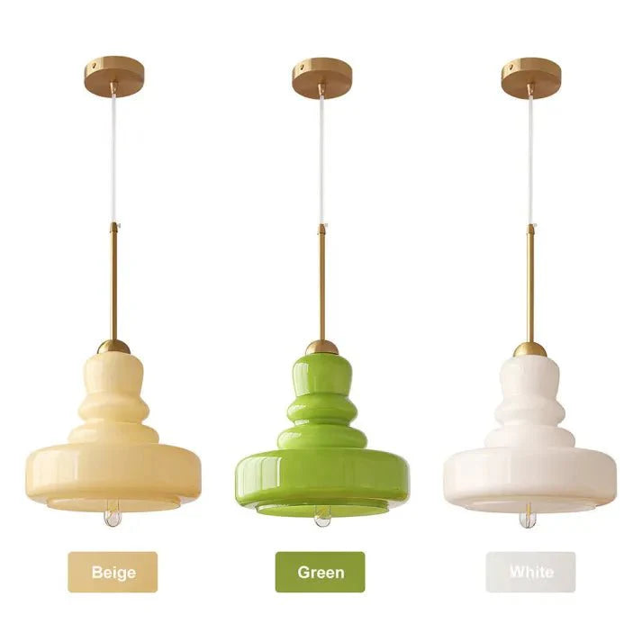 Bauhaus Gourd Glass Pendant Lamp | E27 Ceiling Light | Glass & Brass or Iron | Modern Decorative Lighting | Adjustable Hanging