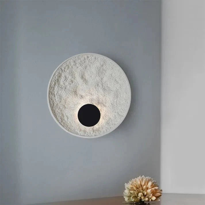 Modern Moon Ball Wall Lamp for Living Room & Bedroom | Soft Ambient LED Lighting | Resin & Iron Construction | 30cm or 50cm Diameter