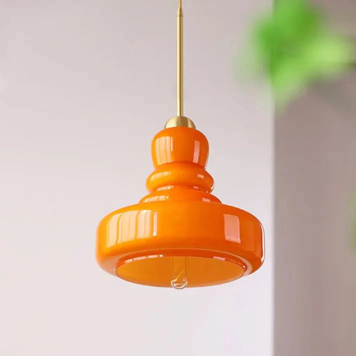 Bauhaus Gourd Glass Pendant Lamp | E27 Ceiling Light | Glass & Brass or Iron | Modern Decorative Lighting | Adjustable Hanging