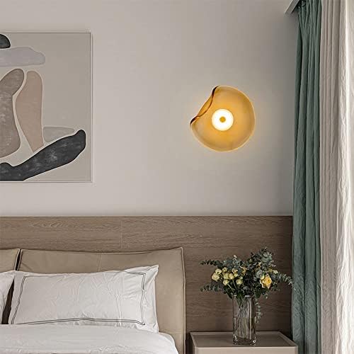 Modern Decorative Wall Lamp Smoked Glass Amber | Scandinavian LED Wall Light | Metal Frame | Warm White 3500K | Indoor Lighting
