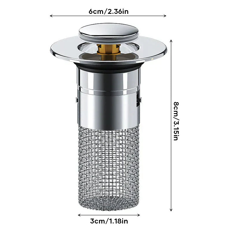 Drain strainer for shower and sink | Hair strainer made of stainless steel | StoppFix
