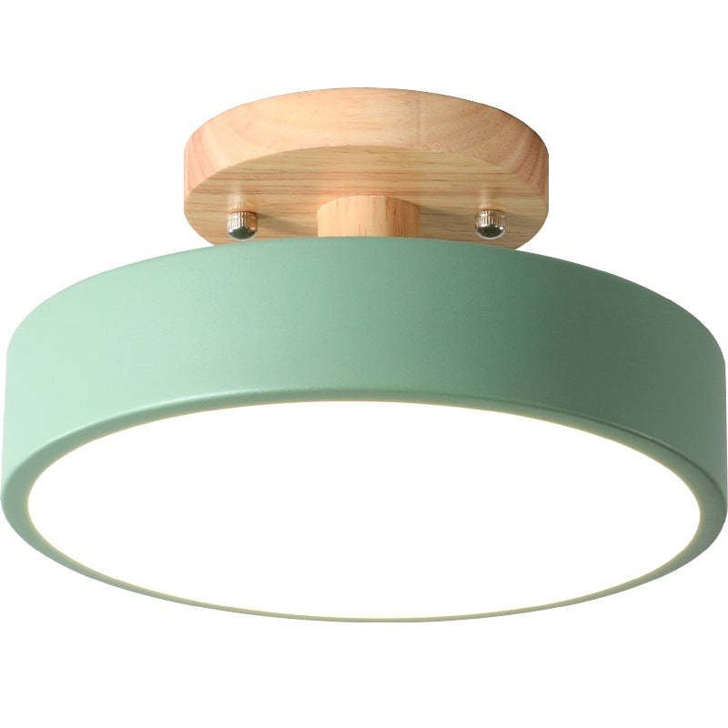 Modern LED Ceiling Lamp Made of Wood