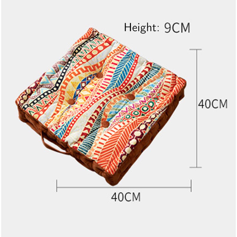 Ownkoti Morocco Style Chair Pad Floor Cushion | Soft Cotton Seat Pillow with Ruffle | Comfortable Floor & Chair Cushion for Home and Office