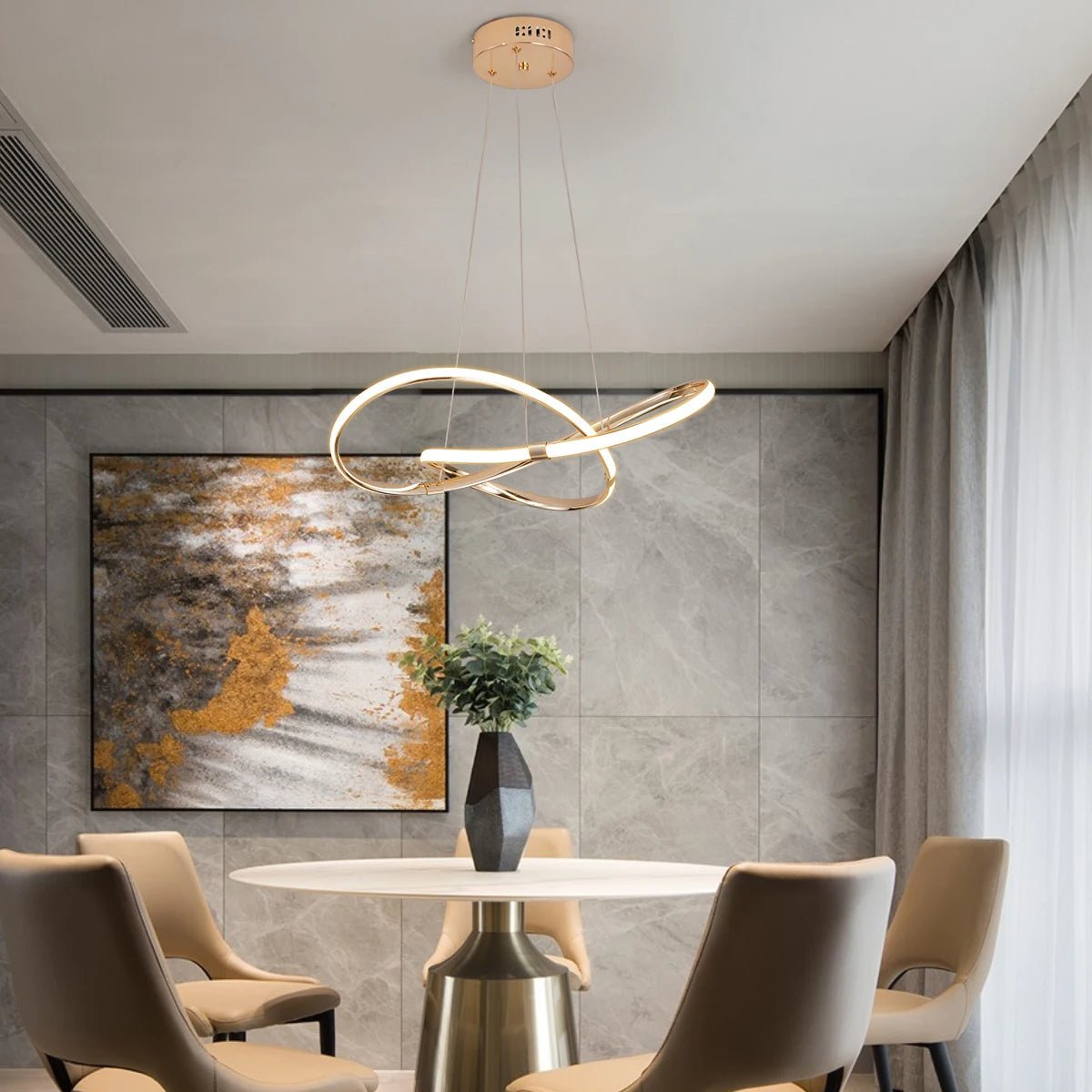 Emulance Luxe Pendant Lamp | Small Black & Gold Chandelier | 24W LED | Adjustable Hanging | 8–12m² Coverage