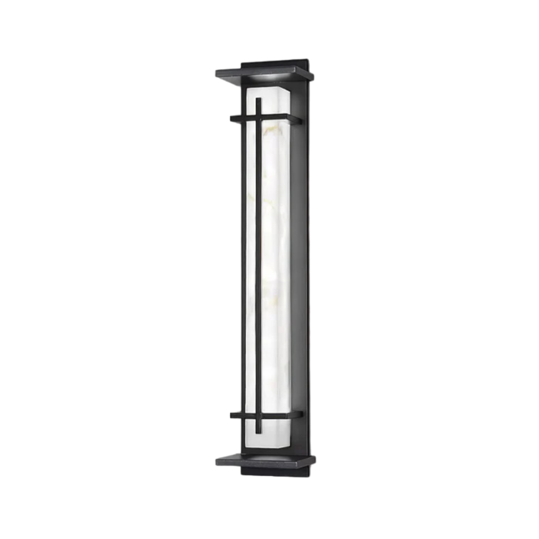 Modern LED Outdoor Wall Lamp for Garden & Terrace | IP65 Waterproof Stainless Steel Exterior Light | Black Marble Look Design | Minimalist Outdoor Lighting