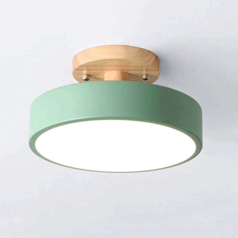 Modern LED Ceiling Lamp Made of Wood
