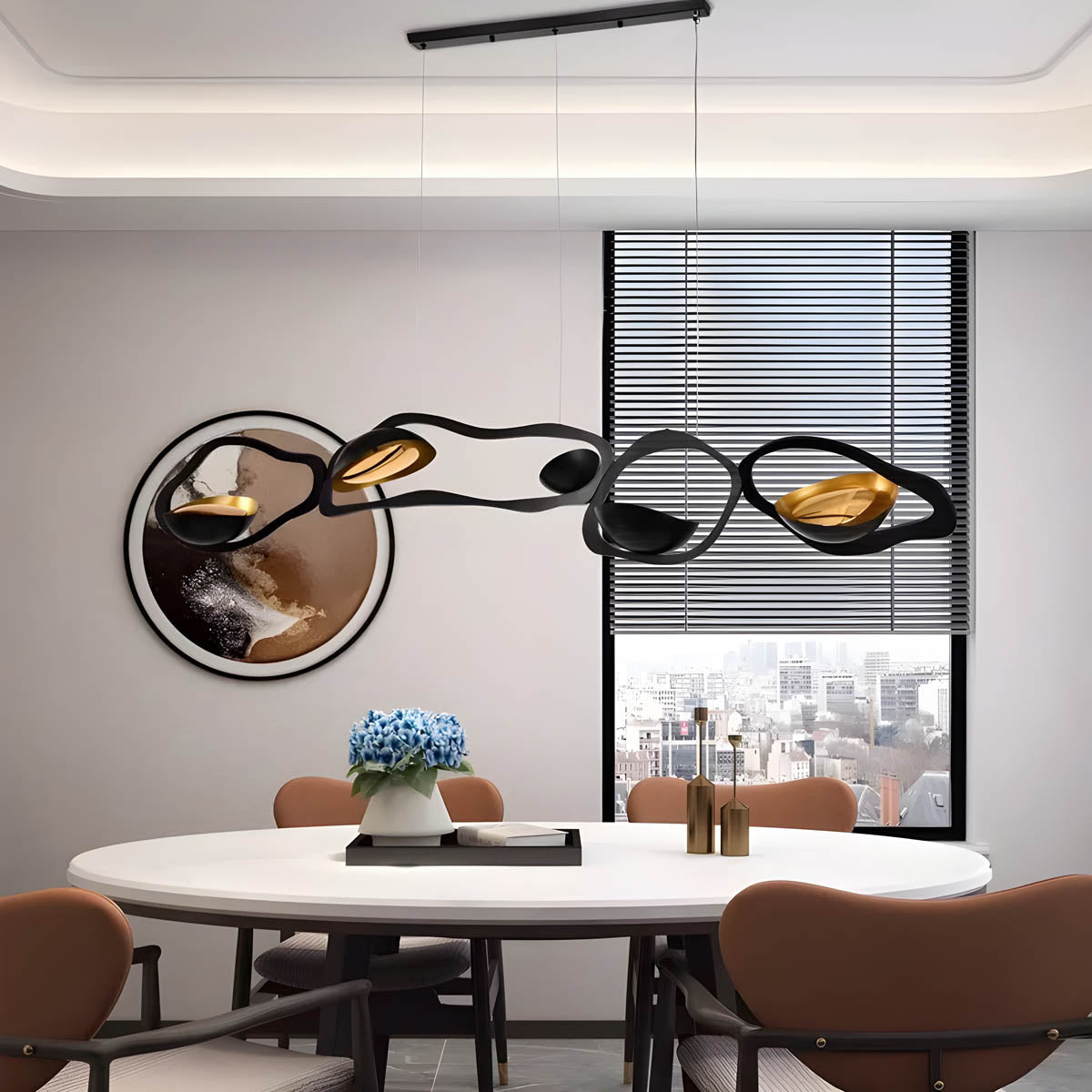 TORRA Modern Pendant Lamp LED Ceiling Light | Alloy Sculptural Design | Adjustable 150cm Cable | Dimmable Option