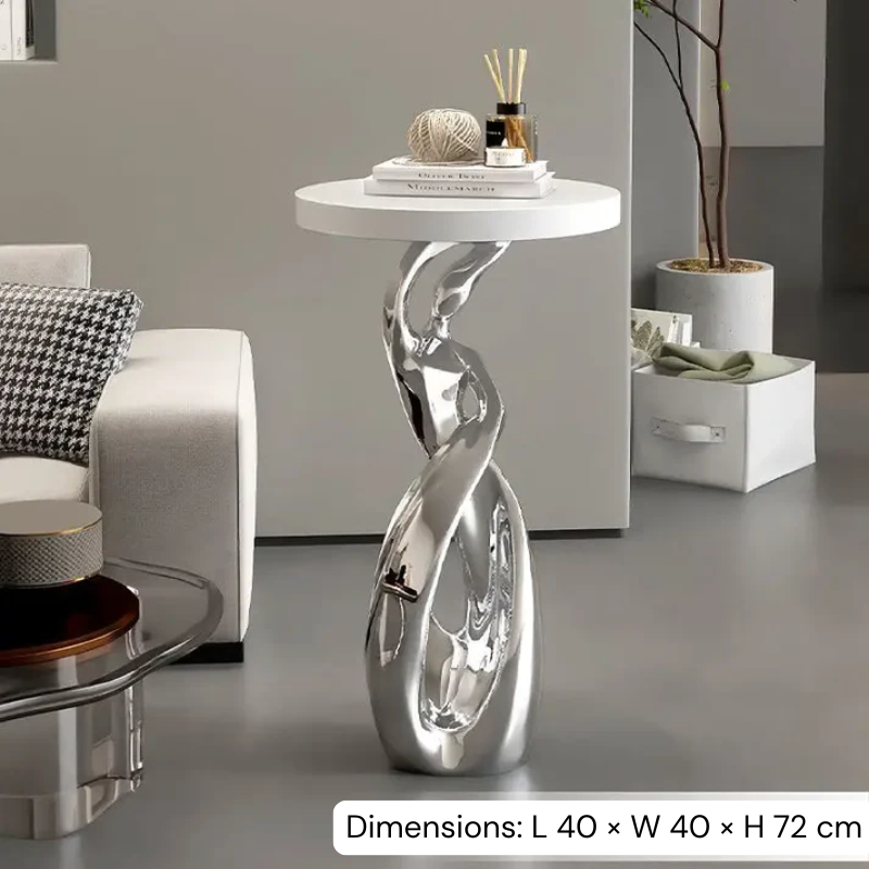 Orviano Luxury Side Table | Modern Resin Accent Table | Elegant Sofa & Bedroom Corner Table