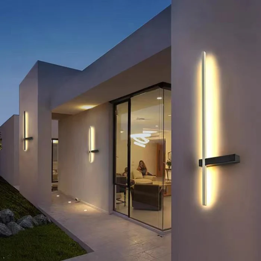 Dravona Modern Outdoor Wall Lamp | Wireless LED Exterior Light | IP54 Warm White Dimmable