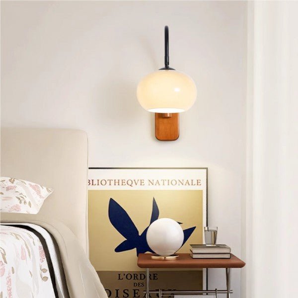 Bauhaus Persimmon Glass Wall Lamp Rotatable | E27 Wall Light Fixture | Modern Adjustable Lighting | 18 cm Decorative Lamp